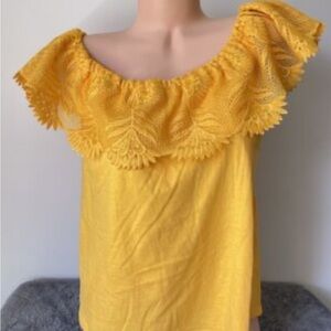 A New Day Yellow Ruffled Blouse